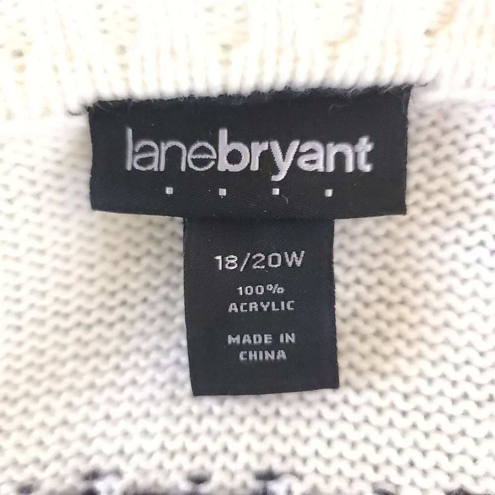 Lane Bryant plus size 18/20 W open front Geometric cardigan 3/4 sleeve ivory Wht - Picture 9 of 15